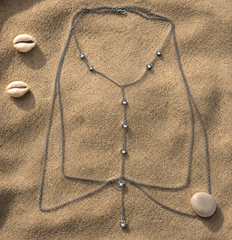 Elegant Rhinestone Layered Body Chain – Minimalist Crystal Chest & Waist Jewelry