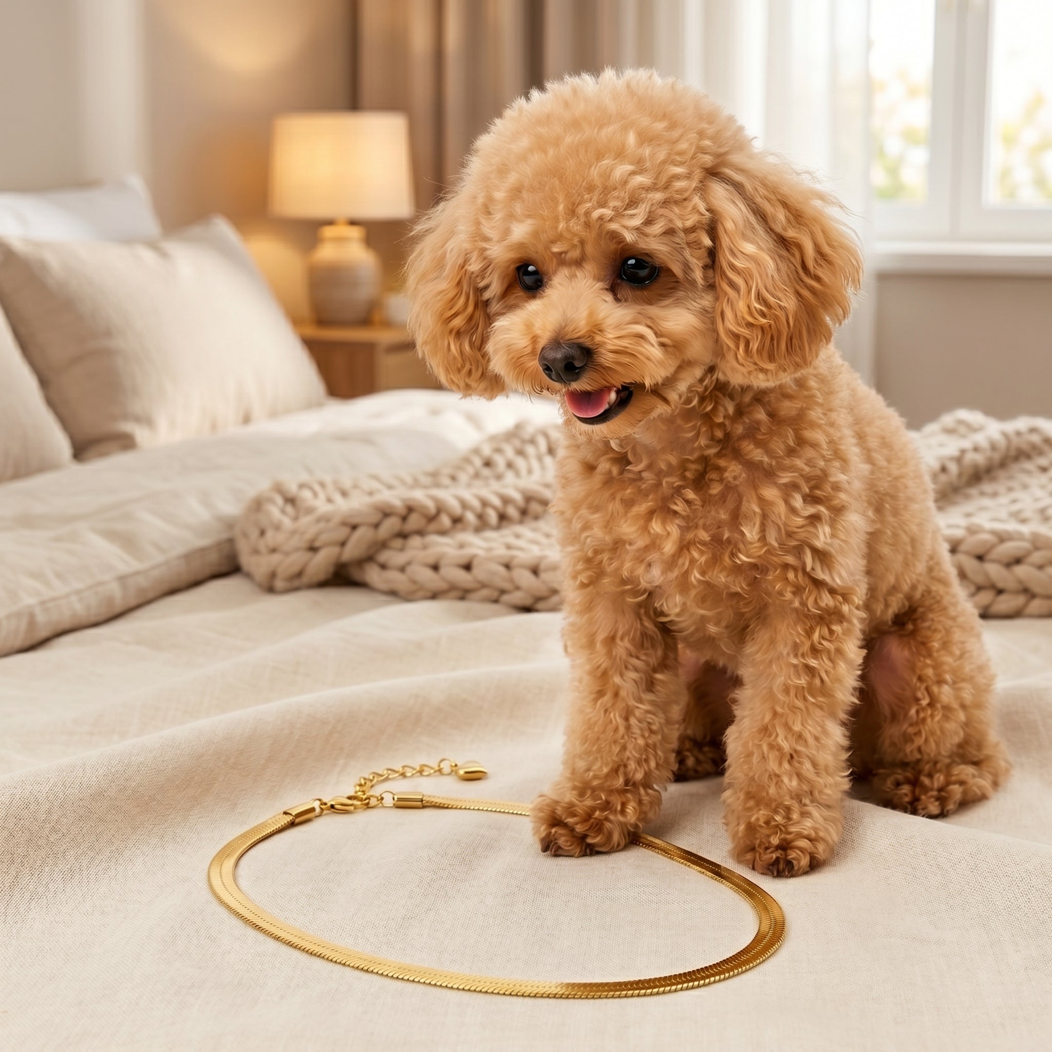 Elegant Gold Flat Herringbone Chain Necklace