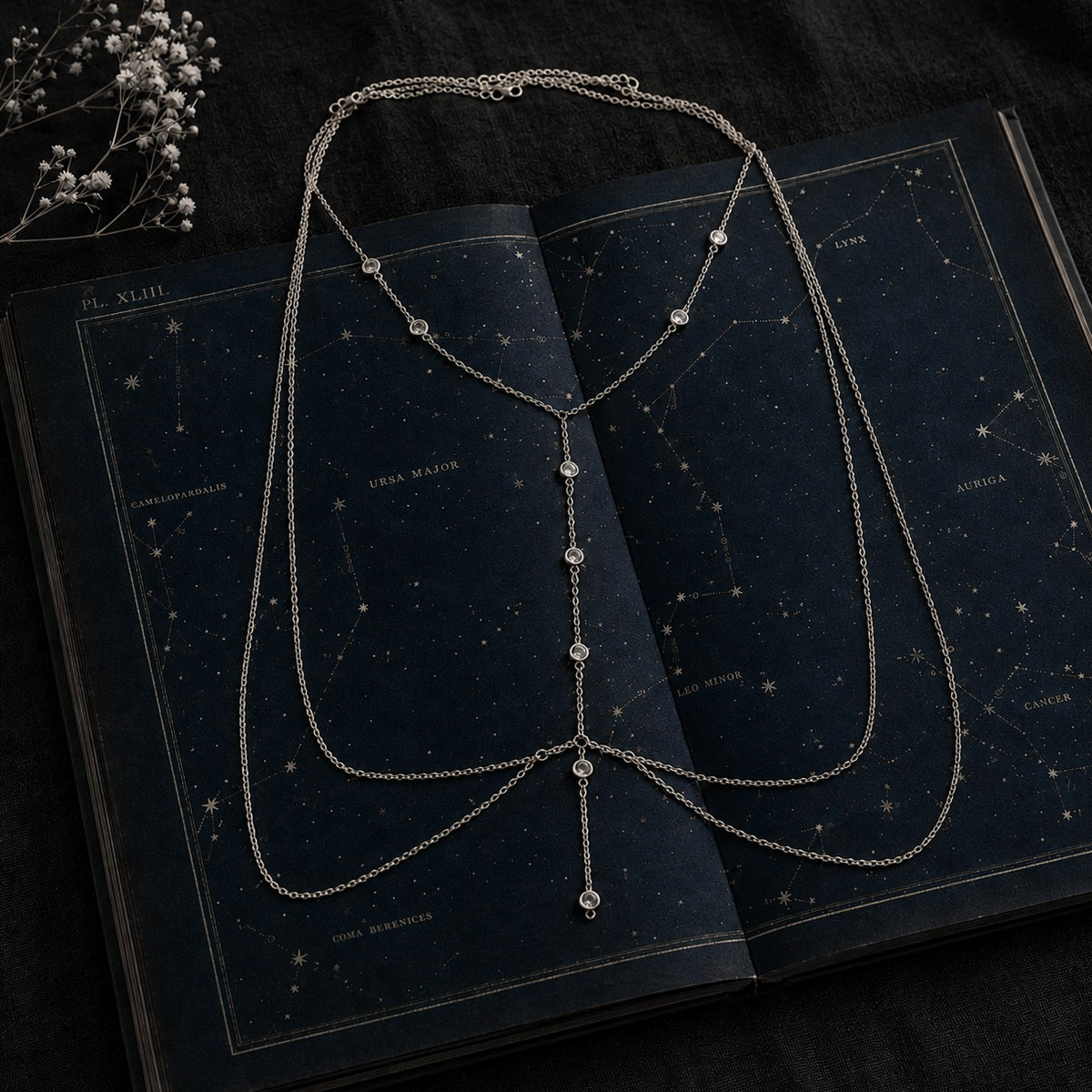 Elegant Rhinestone Layered Body Chain – Minimalist Crystal Chest & Waist Jewelry